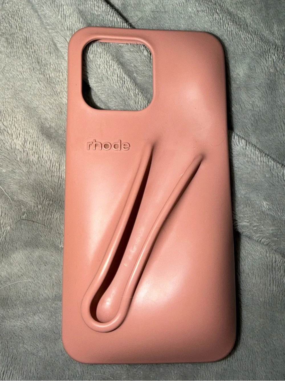 RHODE Dusty Pink Silicone Phone Case with lip gloss holder